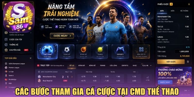 Các bước tham gia cá cược tại CMD thể thao